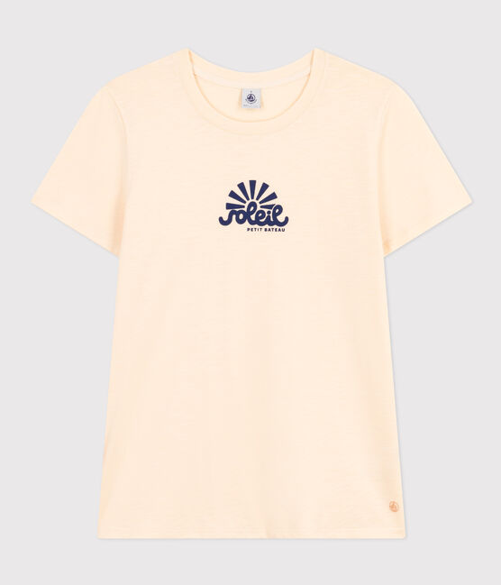 Tee-shirt Le Droit col rond en coton femme écru AVALANCHE