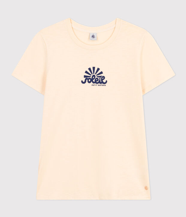 Tee-shirt Le Droit col rond en coton femme &eacute;cru