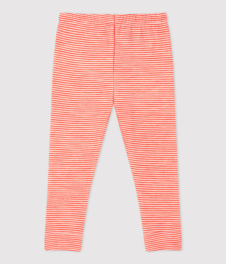 Legging en laine et coton b&eacute;b&eacute;. orange/blanc