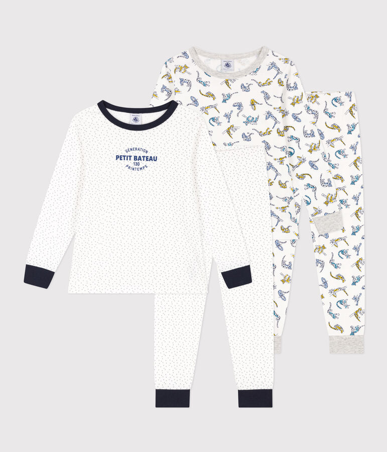 Lot de 2 pyjamas &eacute;toile et f&eacute;lin en coton enfant multicouleur