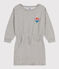 Robe manches longues en molleton brossé enfant fille gris CHATON CHINE