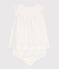 Robe bébé avec bloomer en broderie anglaise blanc MARSHMALLOW