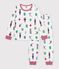 Pyjama enfant en molleton imprim&eacute; No&euml;l blanc/multicouleur
