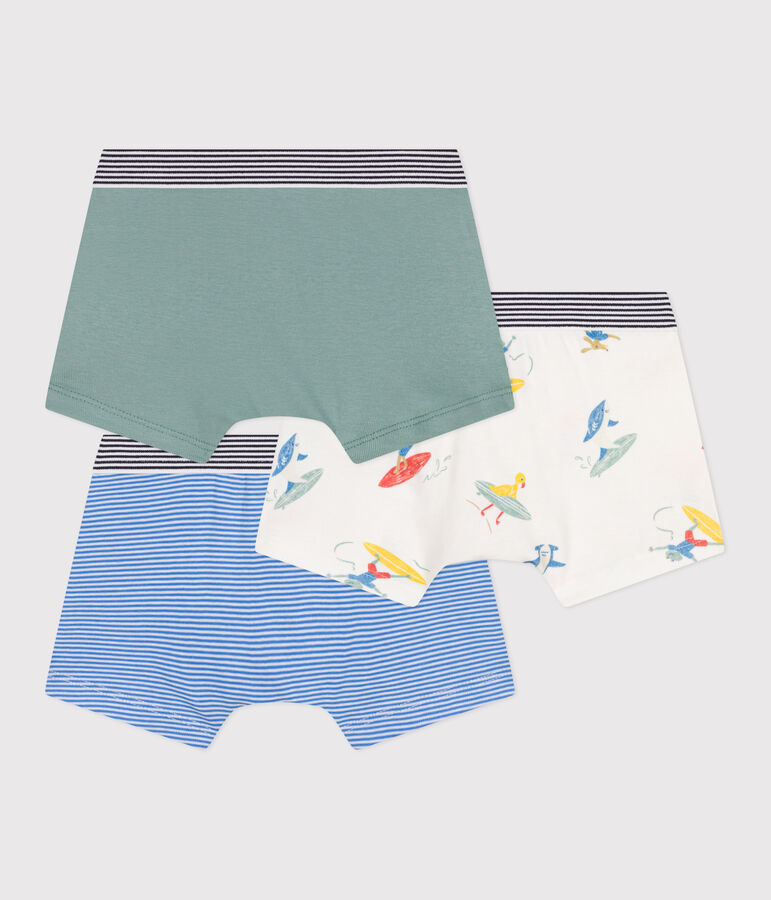 Lot de 3 boxers enfant en coton imprim&eacute; surfeurs variante 1
