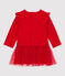 Robe en molleton et tulle bébé. rouge TERKUIT