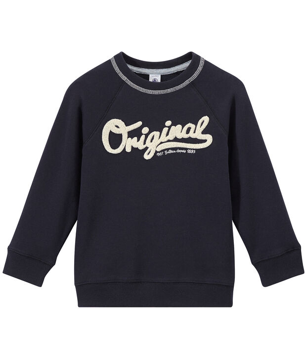 Sweat shirt gar&ccedil;on en molleton bleu