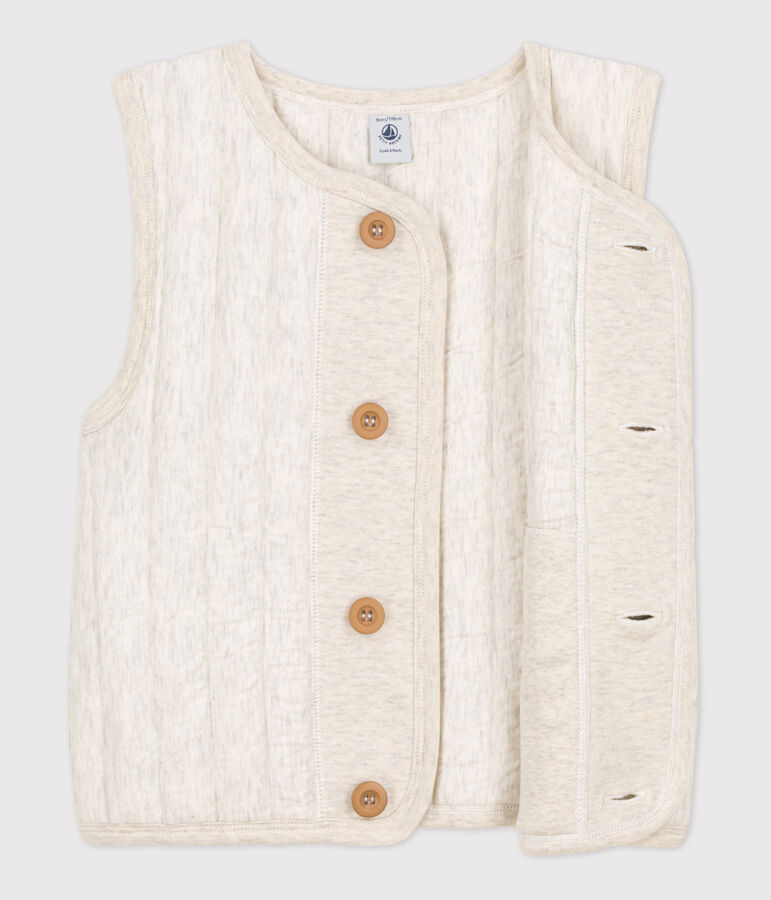 Veste sans manche en tubique enfant fille / gar&ccedil;on beige MONTELIMAR CHINE