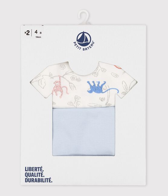 Lot de 2 t-shirts manches courtes petite fille en coton variante 1