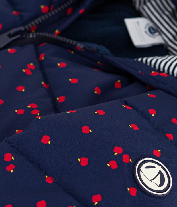 Doudoune b&eacute;b&eacute; imprim&eacute;e bleu/&eacute;cru