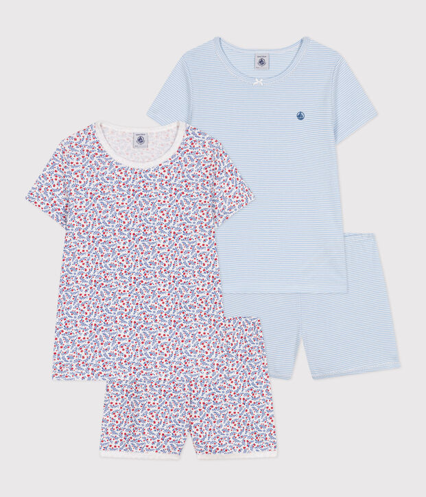 Lot de 2 pyjamas shorts enfant en coton multicouleur
