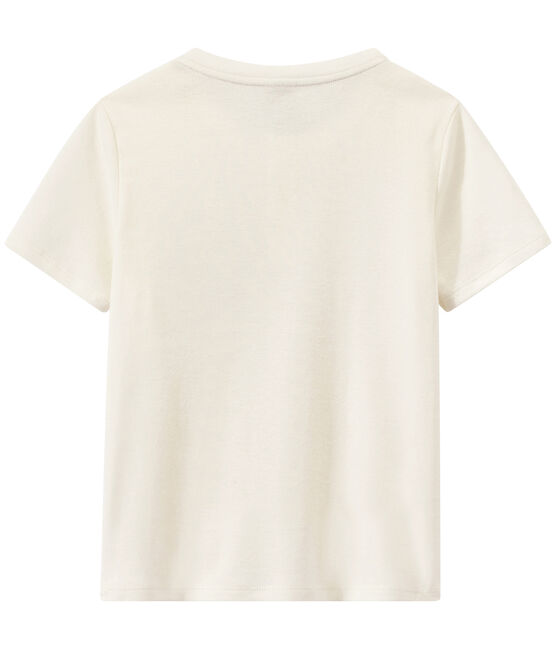 T-shirt garçon à col tunisien blanc MARSHMALLOW