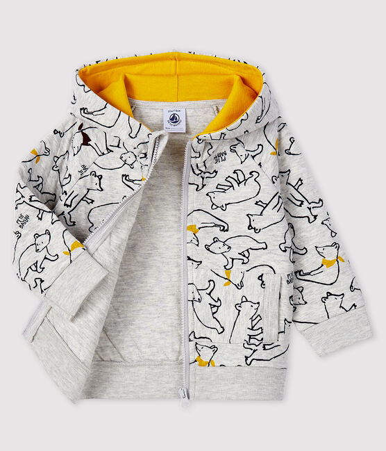 Sweatshirt à capuche bébé garçon gris BELUGA/blanc MULTICO