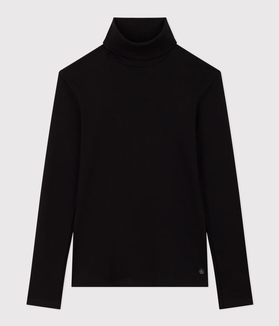 Tee-shirt l'Iconique Col roulé en coton femme noir BLACK