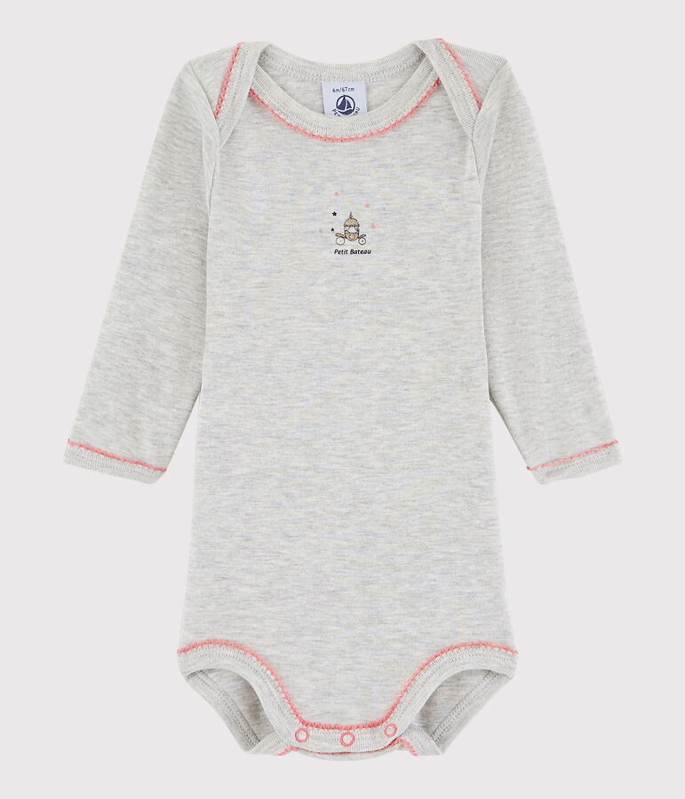 Body manches longues b&eacute;b&eacute; fille gris