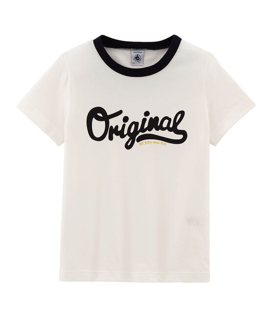 Tee-shirt enfant garçon à manches courtes blanc MARSHMALLOW