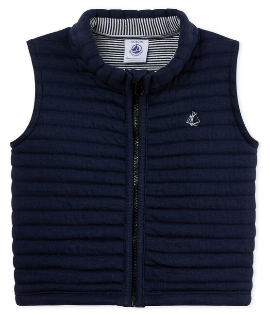 blouson sans manches en tubique matelassé bébé garçon bleu SMOKING