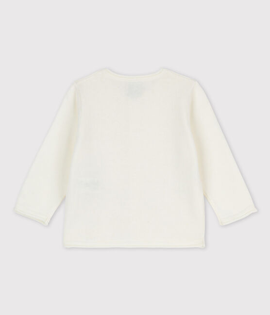 Cardigan en tricot jersey coton/lin bébé fille blanc MARSHMALLOW