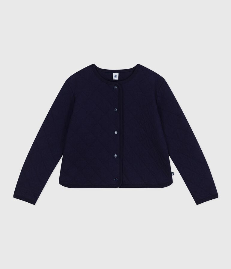 Cardigan femme en coton uni bleu SOIR