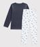 Pyjama  en coton blanc/bleu/multicouleur
