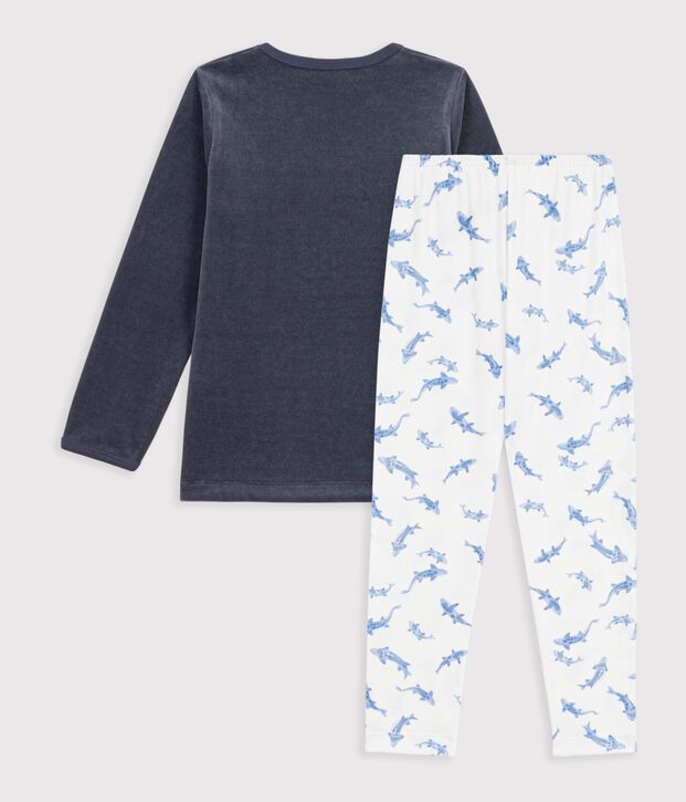 Pyjama  en coton blanc/bleu/multicouleur