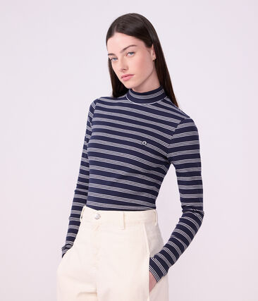 Sous-pull femme en coton à rayures