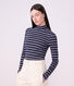 Sous-pull femme en coton &agrave; rayures