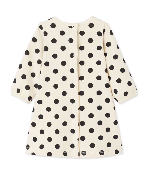 Robe b&eacute;b&eacute; fille &agrave; pois blanc/gris