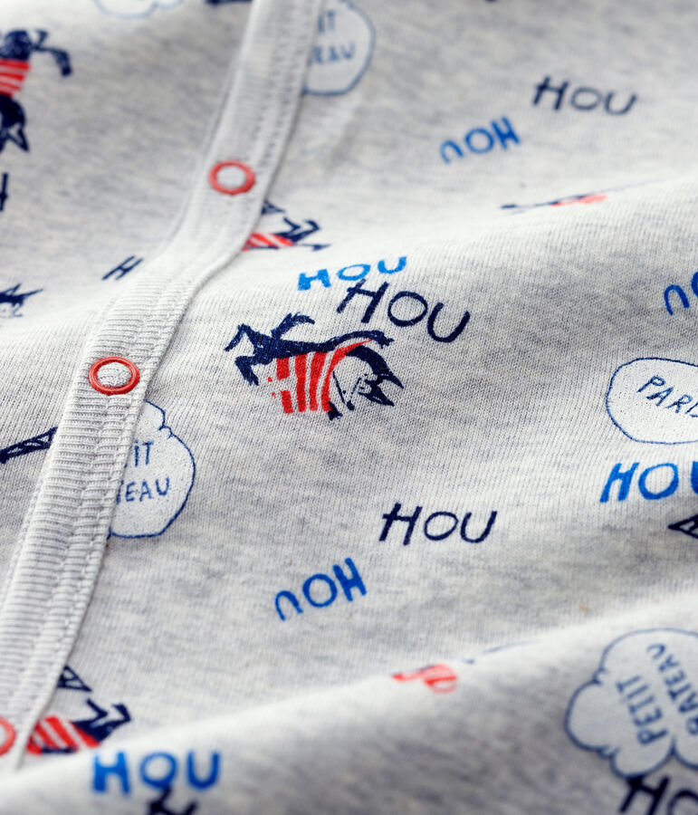 Dors-bien sans pieds b&eacute;b&eacute; Paris en coton biologique gris/multicouleur