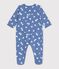 Pyjama b&eacute;b&eacute; en molleton imprim&eacute; c&oelig;urs bleu/blanc