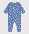Pyjama b&eacute;b&eacute; en molleton imprim&eacute; c&oelig;urs bleu/blanc
