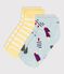 2 paires de chaussettes enfant en coton imprim&eacute;s glaces multicouleur