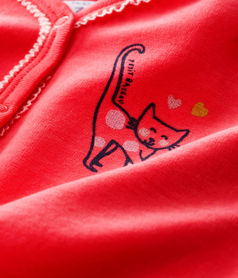 Dors bien b&eacute;b&eacute; fille en velours rouge