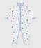Pyjama bébé en velours étoiles blanc MARSHMALLOW/bleu ALASKA