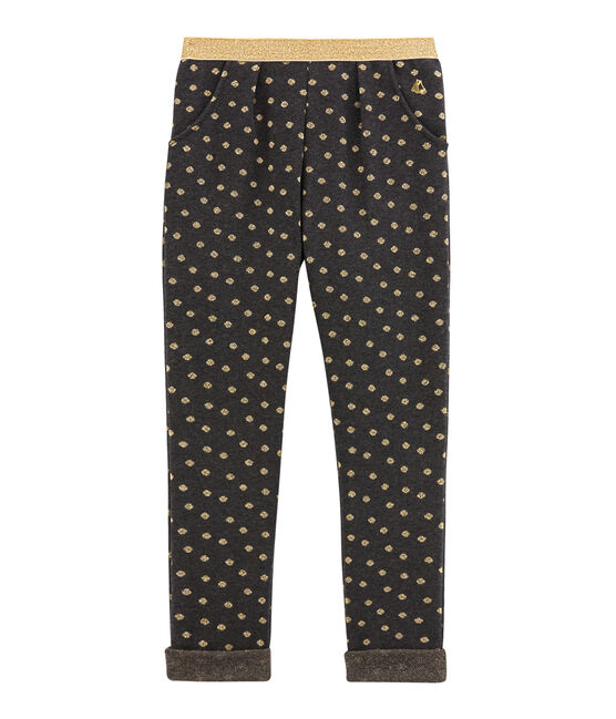 Pantalon enfant fille noir CITY/jaune DORE