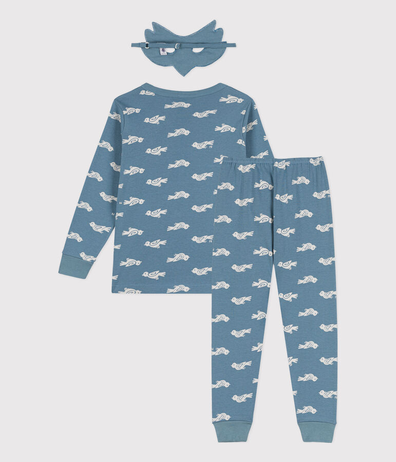 Pyjama oiseau avec masque en coton enfant bleu ROVER/blanc MARSHMALLOW