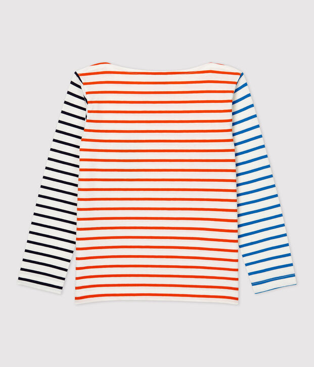 Tee-shirt manches longues  enfant fille / gar&ccedil;on blanc/orange/multicouleur