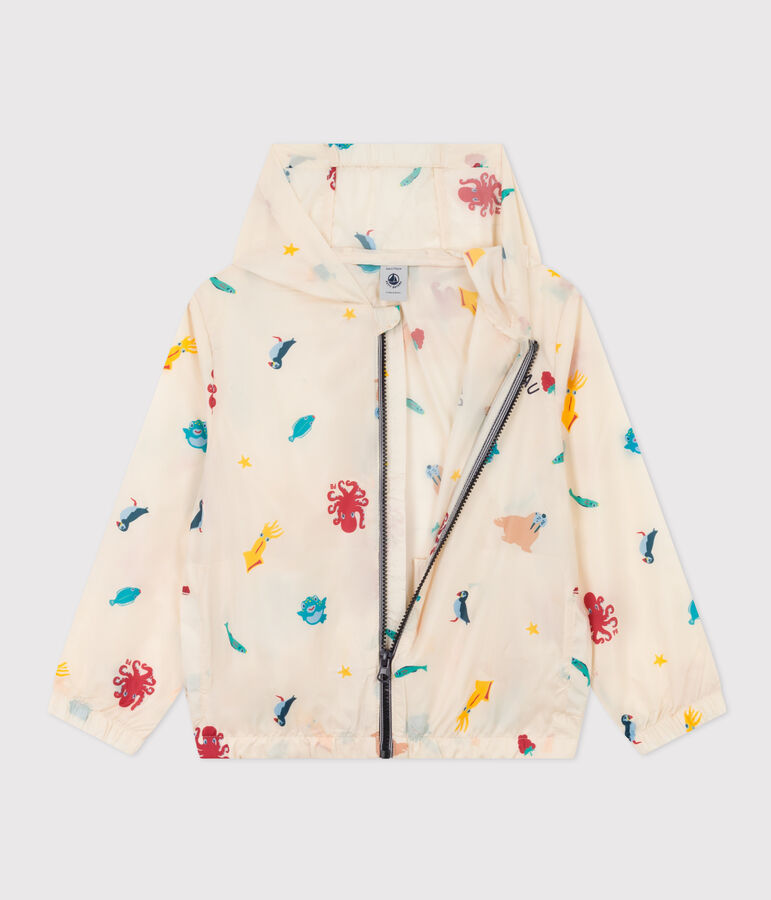 Coupe-vent, mati&egrave;re recycl&eacute;e enfant fille/gar&ccedil;on blanc AVALANCHE/ MULTICO