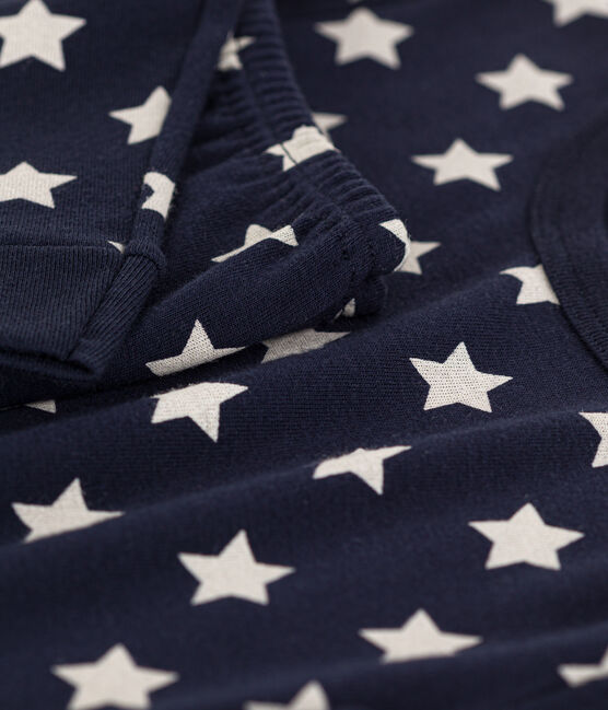 Pyjama ajusté étoiles en coton enfant bleu SMOKING/blanc MARSHMALLOW