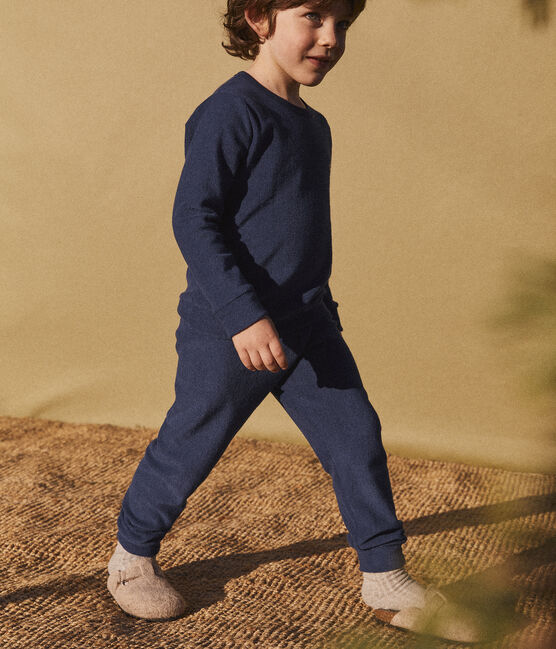 Pyjama en bouclette éponge grattée enfant bleu MEDIEVAL