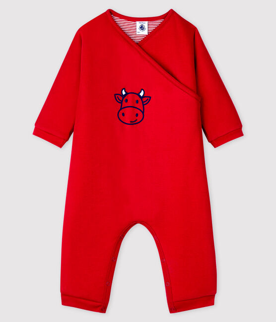 Combinaison longue en coton bébé fille/bébé garçon rouge TERKUIT