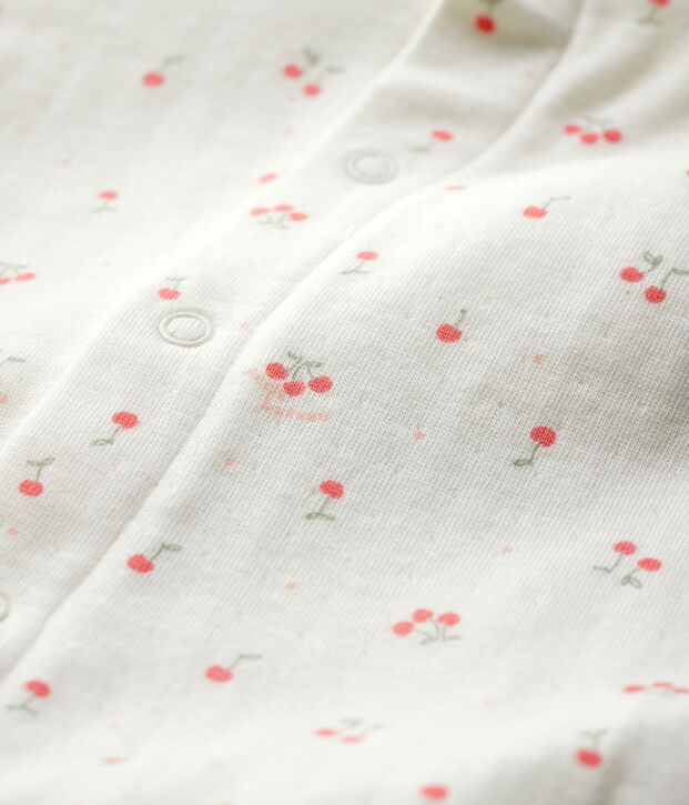 Bodyjama cerises b&eacute;b&eacute; en tubique en coton biologique blanc/multicouleur
