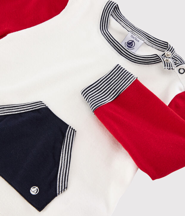 Tee-shirt colorblock b&eacute;b&eacute; gar&ccedil;on blanc/rouge