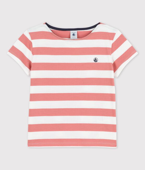 T-shirt manches courtes en coton enfant fille rose PAPAYE/ MARSHMALLOW