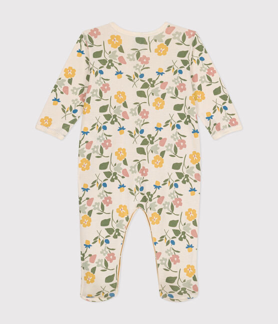 Pyjama imprimé  fleurs en coton bébé blanc AVALANCHE/ MULTICO