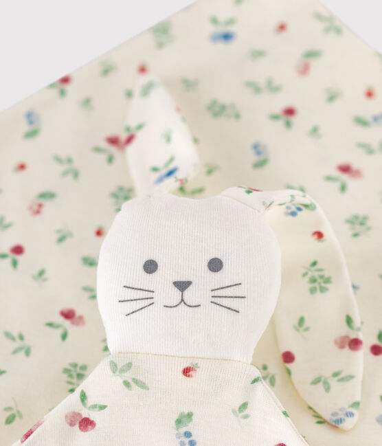 Doudou bébé en coton imprimé blanc MARSHMALLOW/blanc MULTICO