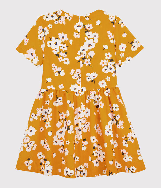 Robe manches courtes enfant fille jaune BOUDOR/ MULTICO
