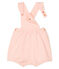 Salopette courte bébé fille en molleton rose MINOIS