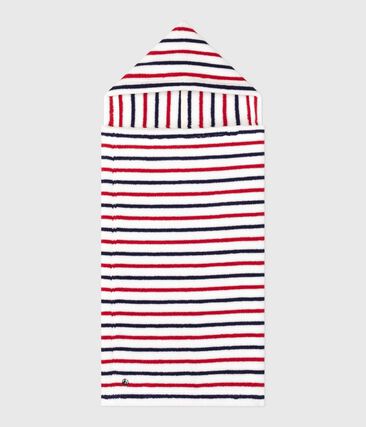 Cape de bain bébé imprimée à rayures en éponge