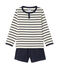 Pyjama garçon 3 pièces beige COQUILLE/bleu SMOKING