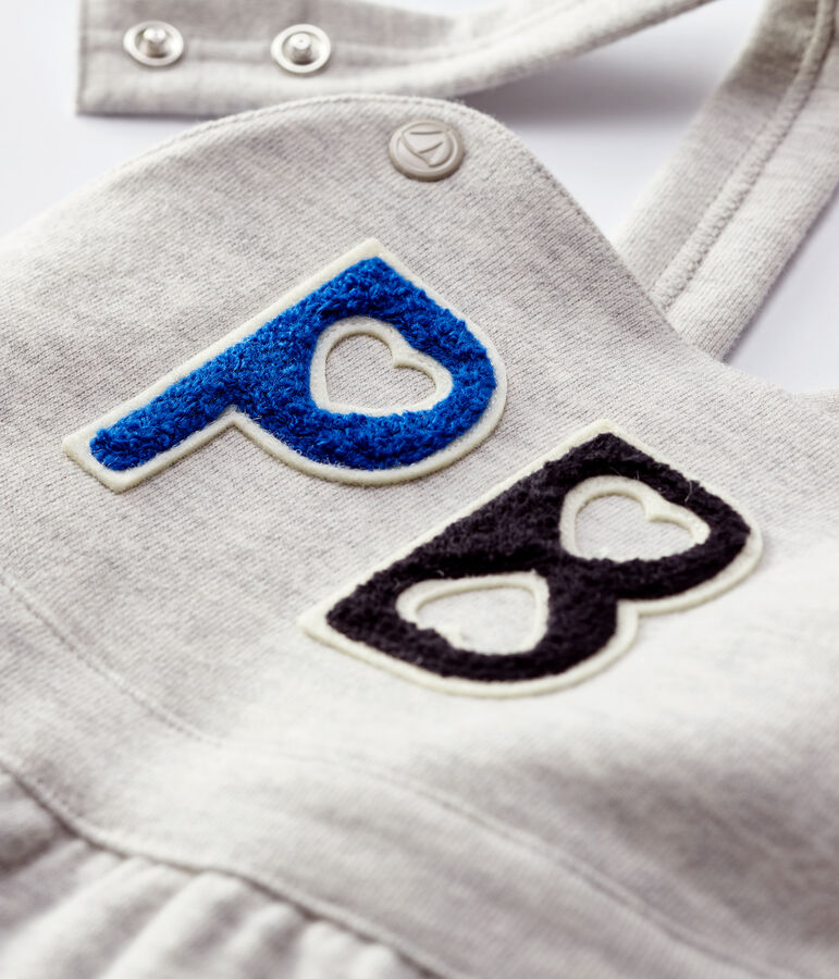 Salopette en molleton b&eacute;b&eacute;. gris BELUGA CHINE